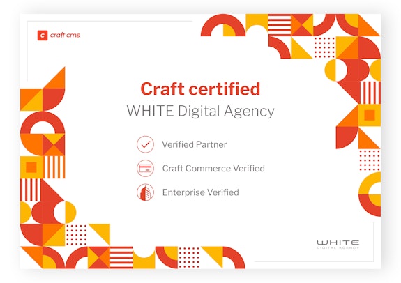 Craft CMS Enterprise Verified Partner WHITE Digital