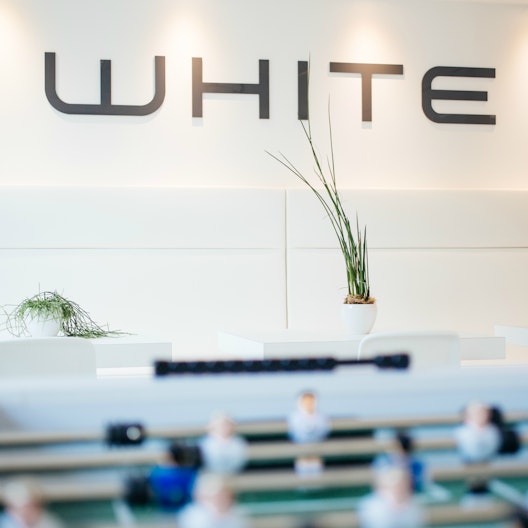 WHITE - logo on wall