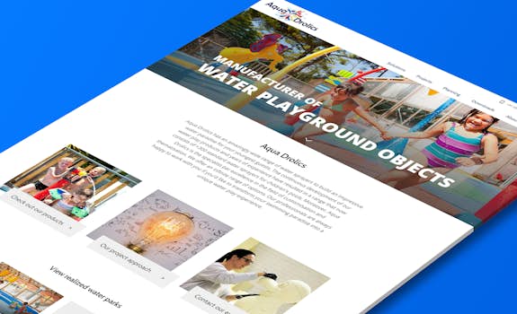 Aqua Drolics Corporate website Craft CMS Header