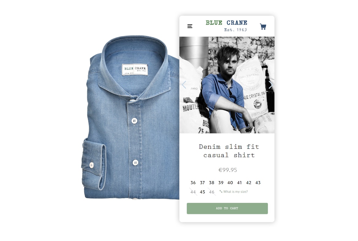 Blue Crane - Brand webshop - Mobile shopping - wide