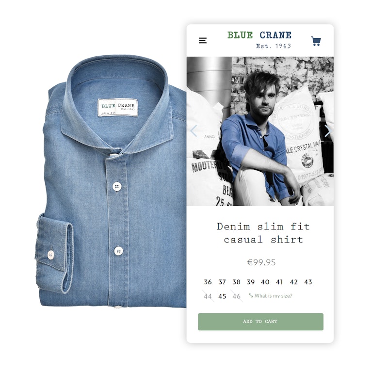 Blue Crane - Brand webshop - Mobile shopping