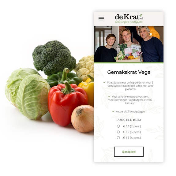 De Krat Ecommerce website Mobile shopping