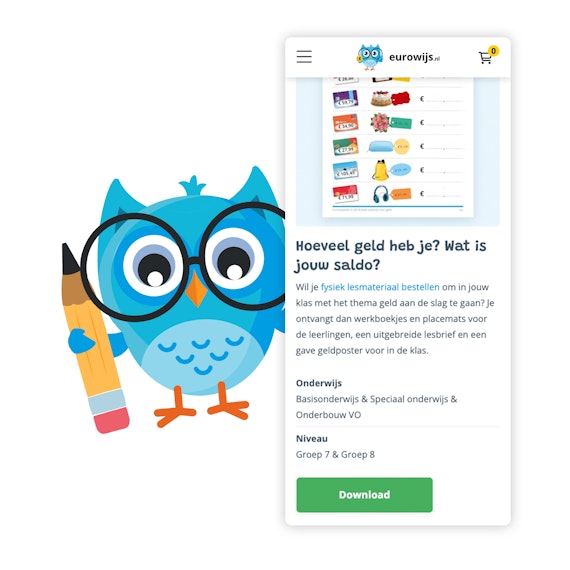 Eurowijs Complete renovatie lesmaterialen website Mobile view v2