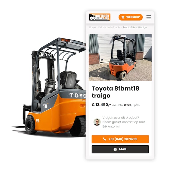 Heftruckservice - B2B webshop - Mobile shopping