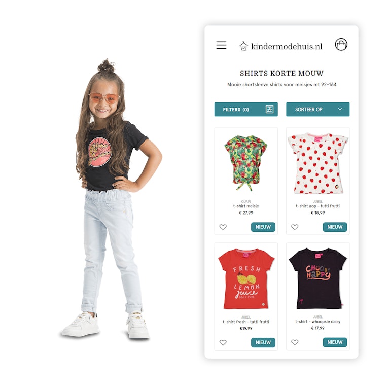 Kindermodehuis Retail webshop Mobile shopping