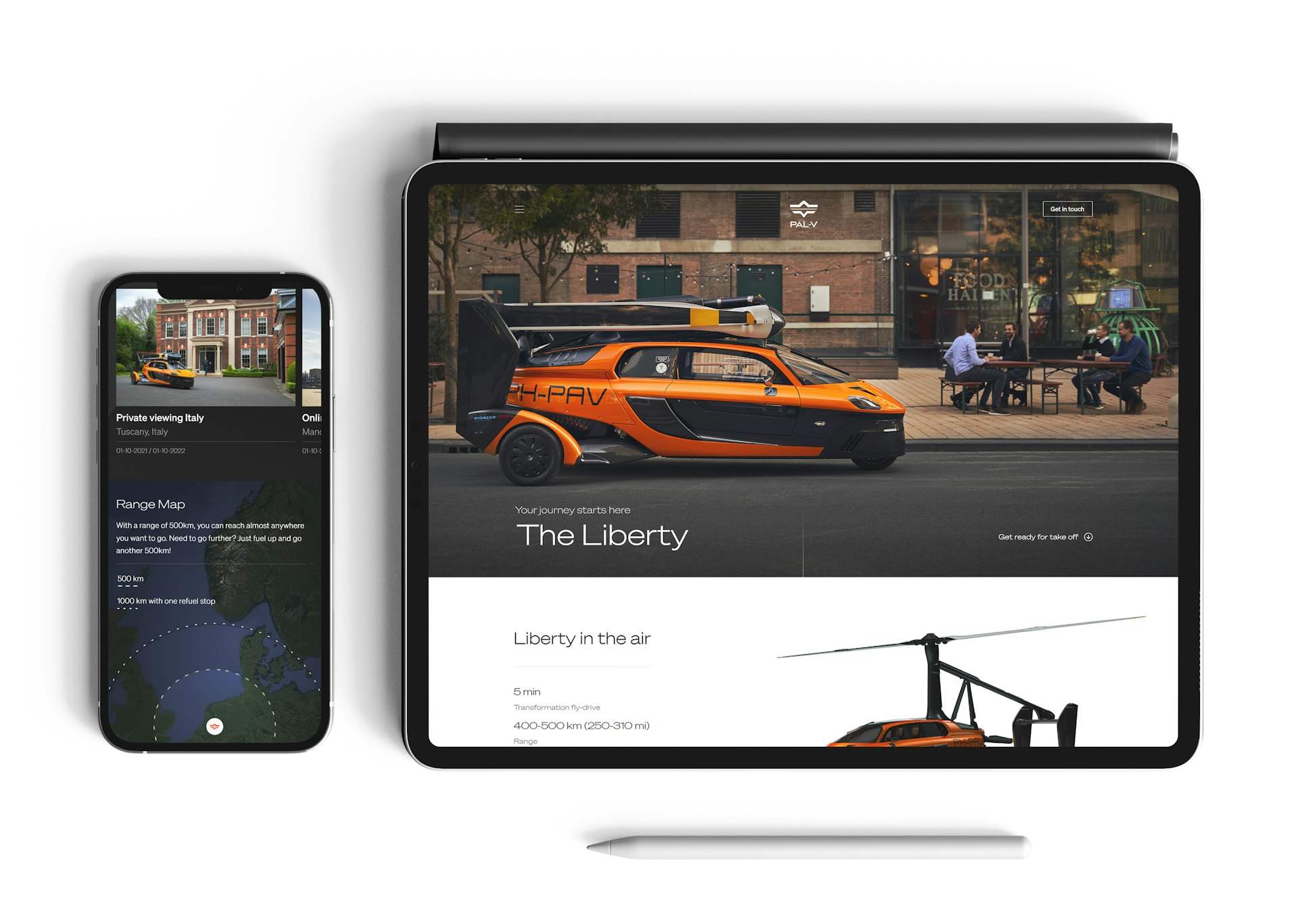 PAL V Een visuele leadgeneratie website met Craft CMS Tablet and mobile view