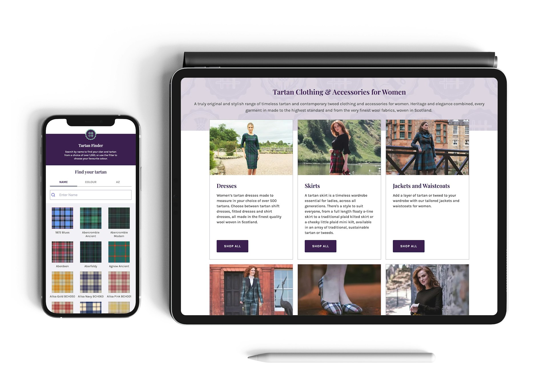 Scotlandshop Tablet and mobile view
