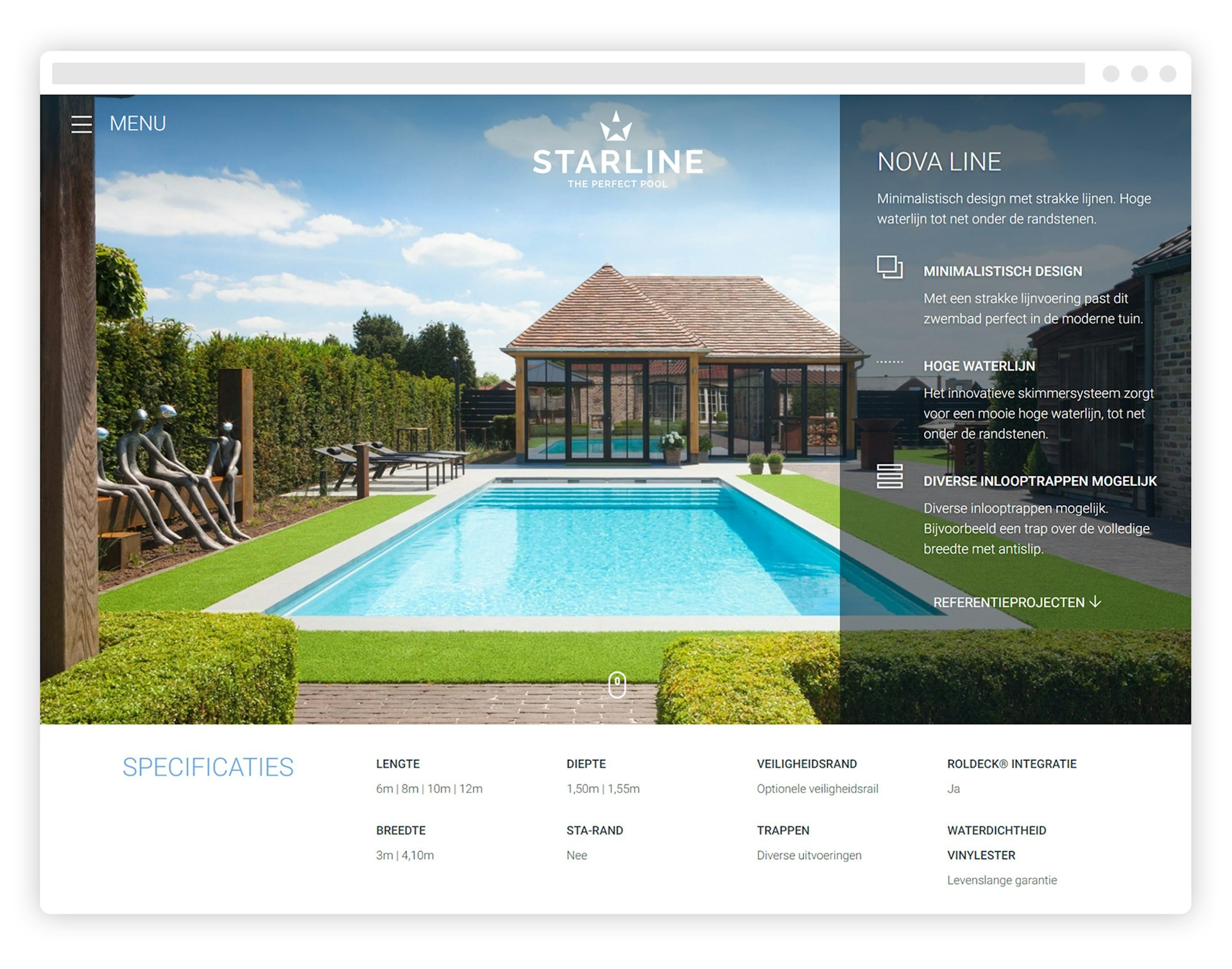 Starline - Corporate website - tablet view