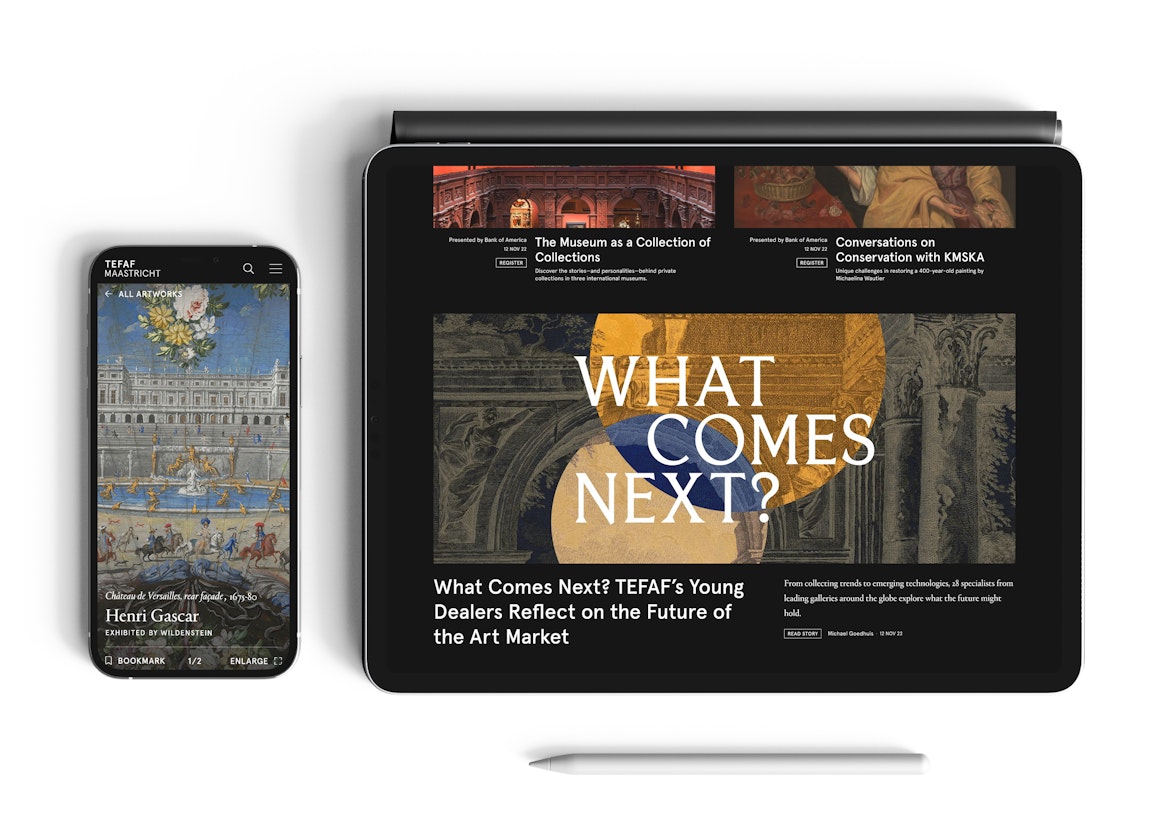 TEFAF website - herontwikkeld in Craft CMS - Tablet and mobile view