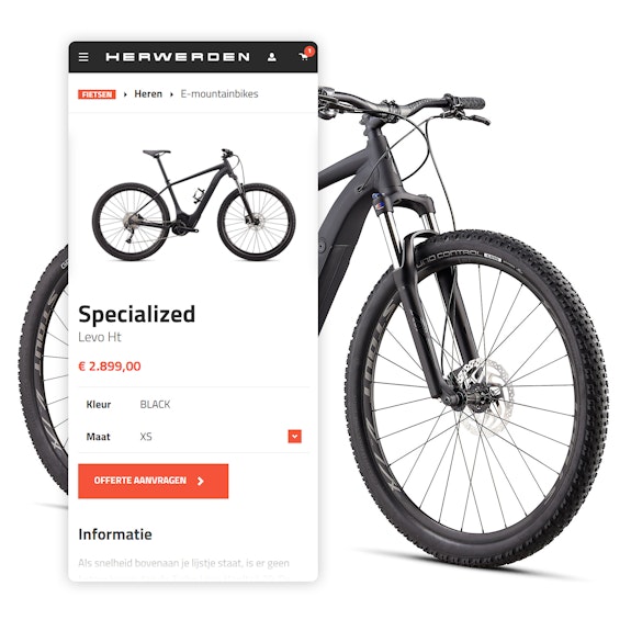 Van Herwerden B2C webshop - Mobile shopping
